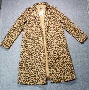 Zara Damen Gr. Large Lange Leoprint Trenchjacke Staubmantel Langarm Neu mit Etikett - Bild 1 von 8