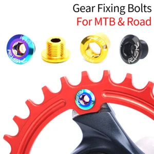 Mtb Bmx Bicycle Crankset Chainring Titanium Alloy Bolts Nuts For Gear Track - Picture 1 of 19