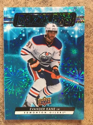 EVANDER KANE 2023-24 UD Ser 1 Hky Blue Dazzlers #DZ-15 PARALLEL SP 1:12 Oilers - Image 1 of 2