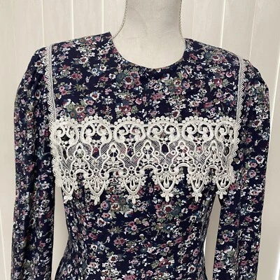 Jessica McClintock Gunne Sax Cottage Floral Jardín Fiesta Vestido de Té 9/10 Foto 1 de 4