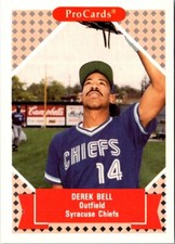 1991 ProCards Tomorrow's Heroes Derek Bell #158 Syracuse Chiefs