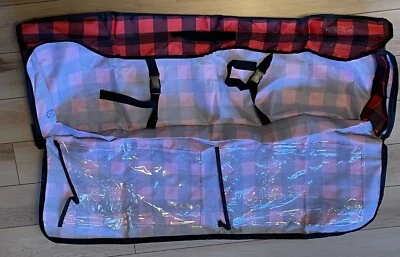 2 Lightweight Travel Bags – Black & Red Plaid, 40"x14"x5.5", 5 Compartments Each - Image 1 of 4