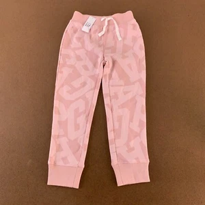 babyGap Toddler Girls Size 5 Pink Fleece Logo Print Pull-On Joggers NWT - Picture 1 of 6