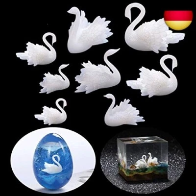 FineInno 8 PCS 3D Mini Swan Silikonform Füller Gießform Füller Resin Filler Ha - Bild 1 von 4