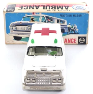 Rare Vintage 1950s Marusan Bulldog Tin Toy Ambulance with Box Japan Collectible - Picture 1 of 24