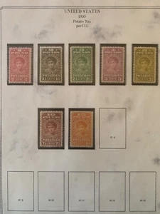 US Stamps SC# RI1-RI7 Potato Tax Stamps MLH 1935 - Picture 1 of 1