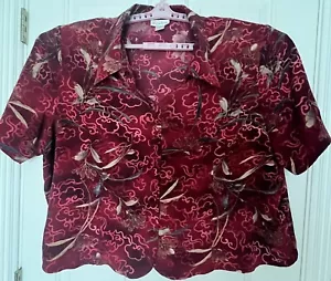 Camisa y falda Maggie Barnes 32w 5x dos piezas rojo oscuro cintura elástica parcial - Imagen 1 de 13