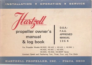 HARTZELL PROPELLER OWNER'S MANUAL AND LOG BOOK NOV. 1975 EDITION - Picture 1 of 3