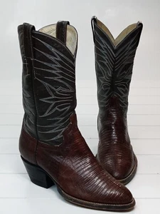 Vintage BILTRITE Noeprene Lizard Cowboy Western dunkelbraun Stiefel Herren Größe 8,5 - Bild 1 von 18