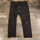 Levis Mens 505 Straight Regular Fit Jeans 34x29 Black Denim Cotton