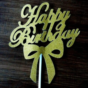 HAPPY BIRTHDAY CAKE TOPPER - Picture 1 of 4