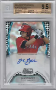 2011 Bowman Sterling Pros Auto Black Refractor Rangers Jake Skole 05/25 BGS 9.5 - Picture 1 of 2