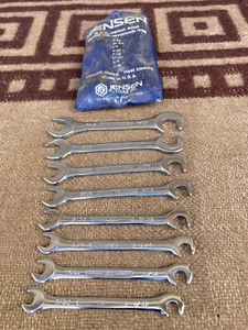Vintage Jensen USA 8pc SAE Ignition Open End Wrench Set 332B156 - Picture 1 of 7