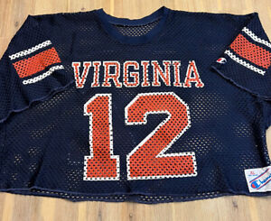 Vtg Champion Virginia Tech Hokies Mesh Football Practice Cropped Half Jersey XL