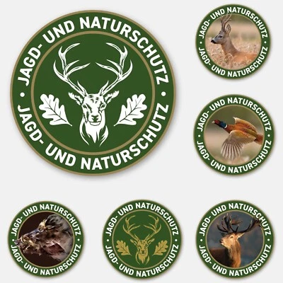 Premium Jagd-Aufkleber Hirsch Rehbock Fasan Jagdschutz Naturschutz Schild - Bild 1 von 4