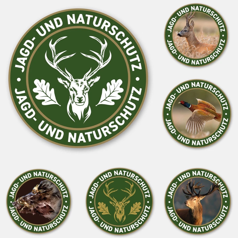 Premium Jagd-Aufkleber Hirsch Rehbock Fasan Jagdschutz Naturschutz Schild Bayern - Bild 1 von 4