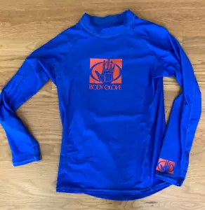 BODY GLOVE Youth 12 Kid's Shirt Top L/S Rash Guard UVP 50 Boy's Girls Blue EUC - Picture 1 of 7