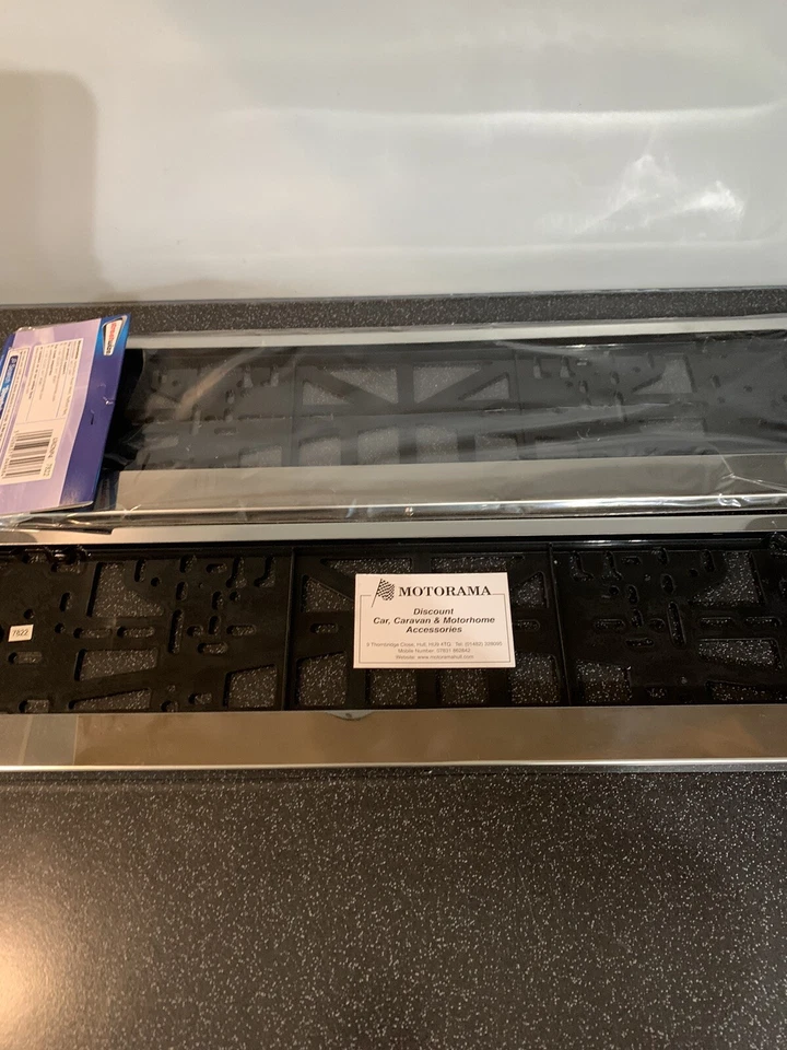 2x Stainless Steel Universal Car/Van Registration/Number Plate Surround &backing - Image 1 of 1