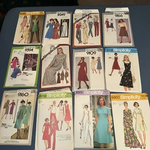 12 Vintage Sewing Patterns Simplicity Jiffy Size 14 All Cut 1970s And 2 1980s - Picture 1 of 8