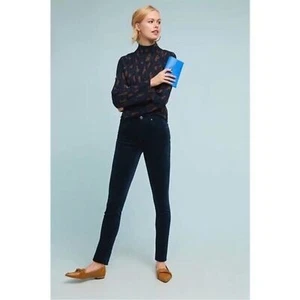 Ag Adriano Goldschmied Mid-Rise Velvet Stevie Ankle Slim Straight Ankle Pant, 27 - Picture 1 of 11