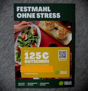 Hello Fresh Gutschein Wert 125 € Einkaufswert Kochbox "Festmahl ohne Stress" # - Bild 1 von 2