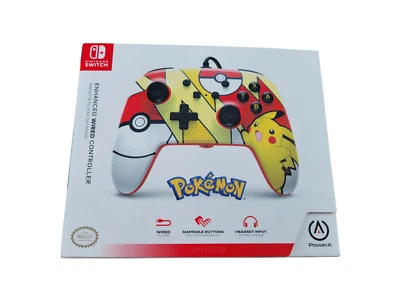 Nintendo Switch PowerA Pokemon Pikachu Pop Art Enhanced Wired Controller - NIB - Image 1 of 4