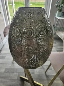 Moroccan warm silver metal silver ceiling light shade x 2 available - Picture 1 of 3