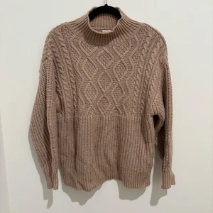 A New Day Damen Pullover mit Stehkragen Zopfmuster Gr. S Beige Langarm Tunika - Bild 1 von 7