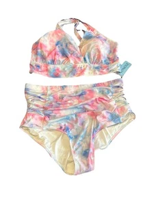 Yonique Tie Dye 2 Piece Swimsuit Size 16W NWT - Picture 1 of 4