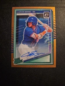 2025 Donruss Baseball Carson Benge Rated Prospect Auto Copper Glitter FOTL # 1/6 - Picture 1 of 6