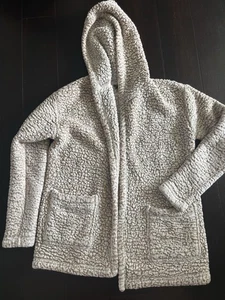 Eddie Bauer Womens Small Brown Sherpa Deep Pile Fleece Pockets Jacket - Picture 1 of 4