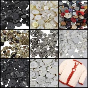 100g verschiedene gemischte Kunststoffknöpfe Nähen Zum Selbermachen Handwerk Kleidung Spielzeug Kartenherstellung - Bild 1 von 52