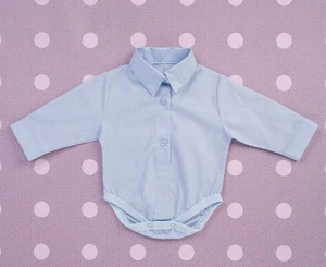 Baby Junge weiß blau Smartshirt formeller Body Body Shirt langärmelig 0-24 Meter - Bild 1 von 5