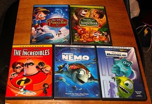 DISNEY CLASSICS DVD LOT 5: MONSTERS, INCREDIBLES, NEMO, PINOCCHIO, JUNGLE BOOK - Picture 1 of 1