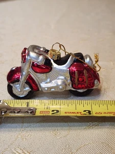 Vintage mundgeblasenes Glas Ornament - Motorrad - Bild 1 von 4
