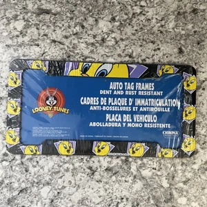 Tweety Bird License Plate Frame – Vintage Looney Tunes Auto Tag Chroma - Picture 1 of 2
