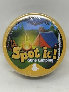 Spot It Gone Camping Juego de Cartas Sellado Lata Familia Fiesta Juego Fogata Diversión Nuevo - Imagen 1 de 4