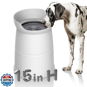 Salodal Elevated Dog Bowls Large Sized,15.4in High Raised Stand,4.4L No Spill - Picture 1 of 5
