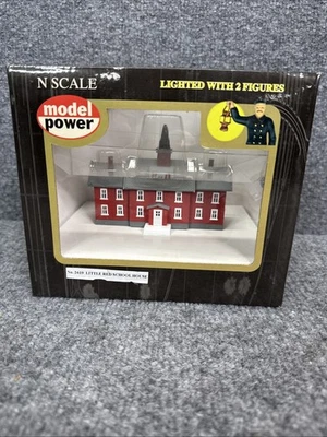 Model Power 783 N Scale Little Red School House Assembled Lighted W/2 Figures - Image 1 of 4