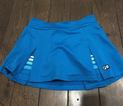Fila Women’s Forza Ball Short Blue Tennis Water Resistance Cool Max Skort Sz Med - Image 1 of 4
