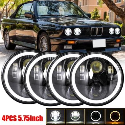 4 PIEZAS 5-3/4 5.75" LED haz alto/bajo ámbar DRL para BMW 325i 528i 535i E30 Foto 1 de 4
