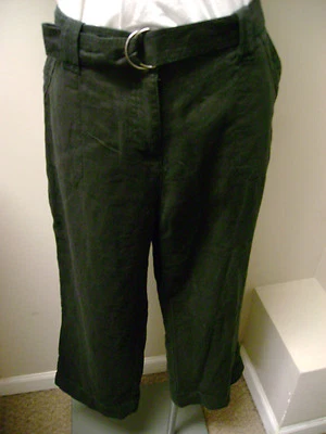 Pantalones cortos Charter Club de lino negro con cinturón nuevos con etiquetas $55 Foto 1 de 2