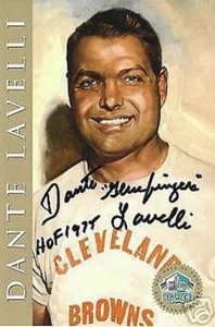 DANTE LAVELLI CLEVELAND BROWNS LIMITED EDITION  AUTOGRAPHED HOF SIGNATURE  CARD - Picture 1 of 1