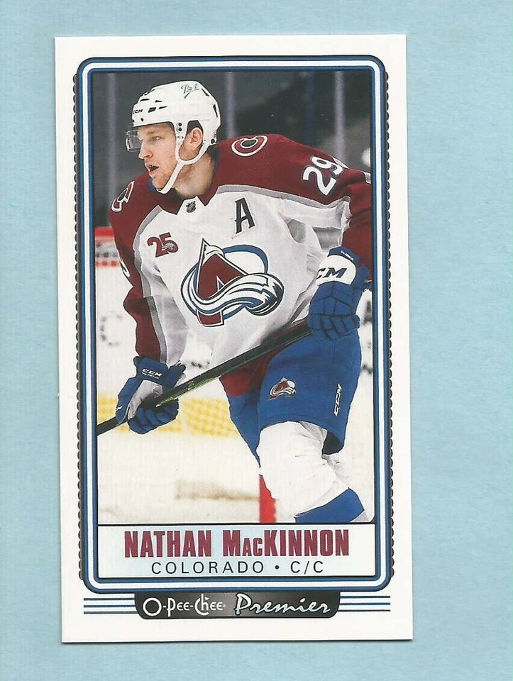 2021-22 O-Pee-Chee OPC Premier TALL BOY Nathan MacKinnon P-4 Colorado Avalanche - Image 1 of 1