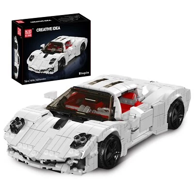 Mould King 10196 Weißer Sportwagen Auto Bausatz Klemmbausteine Spielzeug 1423Pcs