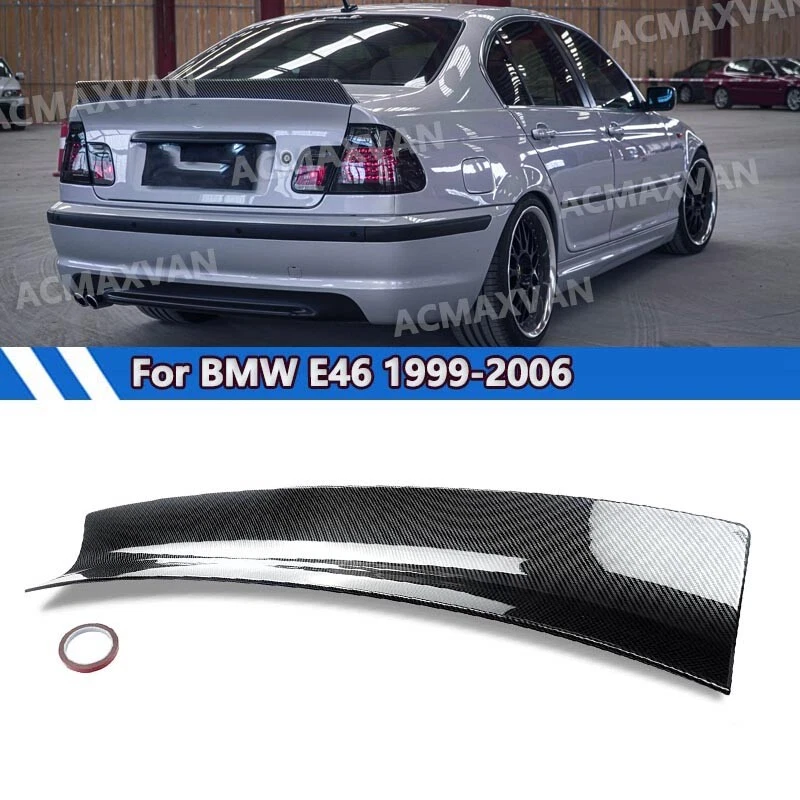 JDM Style Rear Trunk Spoiler Lip For 1999-06 BMW E46 3 Series Sedan Carbon Look Foto 1 de 4