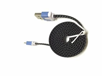 3/6/10 FT braided flat Micro USB Charging cable for Android Devices Samsung, LG - Image 1 of 2