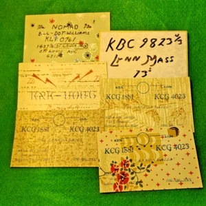 Lot of 6 QSL CB Cards - Printed on Wallpaper - Picture 1 of 4