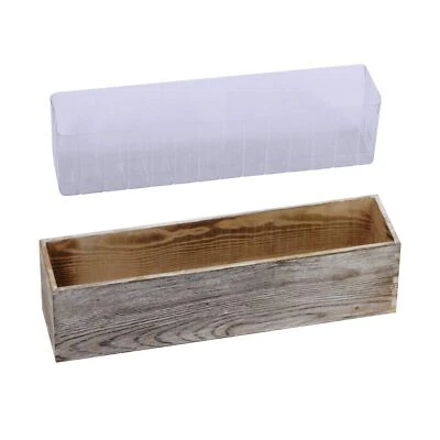 1 Pcs Wood Planter Box Rectangle Whitewashed Wooden Rectangular Planter Decor... - Image 1 of 4