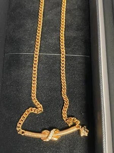 Genuine Gianni Versace Gold Tone Metal Medusa Necklace #331 new old stock - Picture 1 of 4